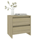 sengeborde 2 stk. 45x34,5x44,5 cm konstrueret træ Sonoma-eg