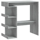 barbord med opbevaringsstativ 100x50x101,5 cm grå sonoma-eg