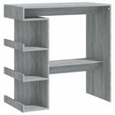 barbord med opbevaringsstativ 100x50x101,5 cm grå sonoma-eg