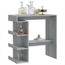 barbord med opbevaringsstativ 100x50x101,5 cm grå sonoma-eg