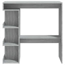 barbord med opbevaringsstativ 100x50x101,5 cm grå sonoma-eg