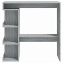 barbord med opbevaringsstativ 100x50x101,5 cm grå sonoma-eg
