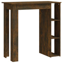 barbord m. hylde 102x50x103,5 cm konstrueret træ røget eg