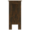 barbord m. hylde 102x50x103,5 cm konstrueret træ røget eg