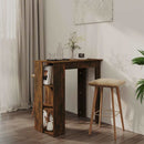 barbord m. hylde 102x50x103,5 cm konstrueret træ røget eg
