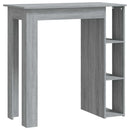 barbord m. hylde 102x50x103,5 cm konstrueret træ grå sonoma-eg