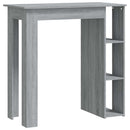 barbord m. hylde 102x50x103,5 cm konstrueret træ grå sonoma-eg