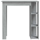 barbord m. hylde 102x50x103,5 cm konstrueret træ grå sonoma-eg