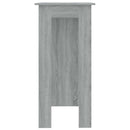 barbord m. hylde 102x50x103,5 cm konstrueret træ grå sonoma-eg