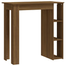barbord m. hylde 102x50x103,5 cm konstrueret træ brunt eg