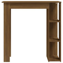 barbord m. hylde 102x50x103,5 cm konstrueret træ brunt eg