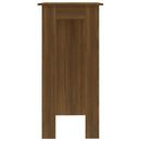 barbord m. hylde 102x50x103,5 cm konstrueret træ brunt eg