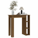 barbord m. hylde 102x50x103,5 cm konstrueret træ brunt eg