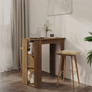 barbord m. hylde 102x50x103,5 cm konstrueret træ brunt eg