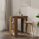 barbord m. hylde 102x50x103,5 cm konstrueret træ brunt eg