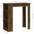 barbord m. opbevaringsstativ 102x50x103,5 cm røget eg