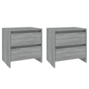 sengeborde 2 stk. 45x34,5x44,5 cm konstrueret træ grå sonoma-eg