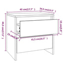 sengeborde 2 stk. 45x34,5x44,5 cm konstrueret træ grå sonoma-eg