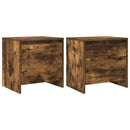 sengeborde 2 stk. 45x34x44,5 cm konstrueret træ røget egetræ
