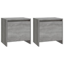 sengeborde 2 stk. 45x34x44,5 cm konstrueret træ grå sonoma-eg