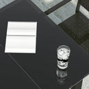 havebord 80x80x74 cm stål og glas sort