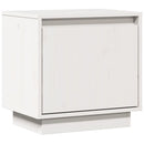 sengebord 40x30x40 cm massivt fyrretræ hvid