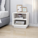 sengebord 40x34x40 cm massivt fyrretræ hvid