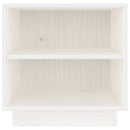 sengebord 40x34x40 cm massivt fyrretræ hvid