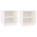 sengeborde 2 stk. 40x34x40 cm massivt fyrretræ hvid
