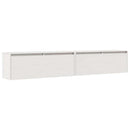 vægskabe 2 stk. 100x30x35 cm massivt fyrretræ hvid