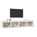 vægskabe 2 stk. 100x30x35 cm massivt fyrretræ hvid
