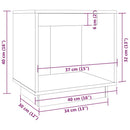 sengebord 40x30x40 cm massivt fyrretræ hvid