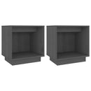 sengeborde 2 stk. 40x30x40 cm massivt fyrretræ sort