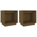 sengeborde 2 stk. 40x30x40 cm massivt fyrretræ gyldenbrun