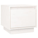 sengebord 35x34x32 cm massivt fyrretræ hvid