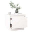 sengebord 35x34x32 cm massivt fyrretræ hvid