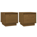 sengeborde 2 stk. 35x34x32 cm massivt fyrretræ gyldenbrun
