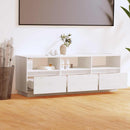 tv-bord 140x37x50 cm massivt fyrretræ hvid