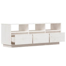 tv-bord 140x37x50 cm massivt fyrretræ hvid