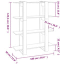 bogreol/rumdeler 100x30x123,5 cm sonoma-eg