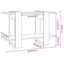 bogreol/rumdeler 80x30x51 cm sort