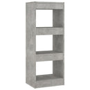 bogreol/rumdeler 40x30x103 cm konstrueret træ betongrå