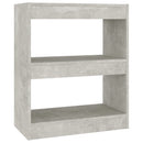 bogreol/rumdeler 60x30x72 cm betongrå