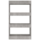 bogreol/rumdeler 60x30x103 cm konstrueret træ betongrå