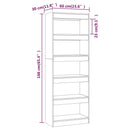 bogreol/rumdeler 60x30x166 cm konstrueret træ sonoma-eg