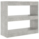 bogreol/rumdeler 80x30x72 cm betongrå