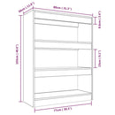 bogreol/rumdeler 80x30x103 cm konstrueret træ sort