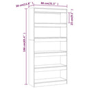 bogreol/rumdeler 80x30x166 cm konstrueret træ sort