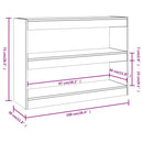 bogreol/rumdeler 100x30x72 cm sonoma-eg