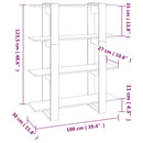 bogreol/rumdeler 100x30x123,5 cm sonoma-eg